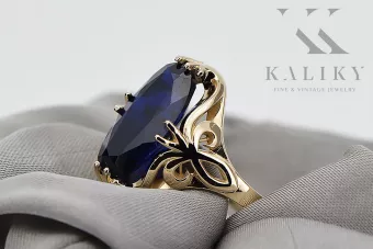 الزعفران 14 كارت من الذهب الأصفر خاتم مجوهرات فينتاج vrc082y